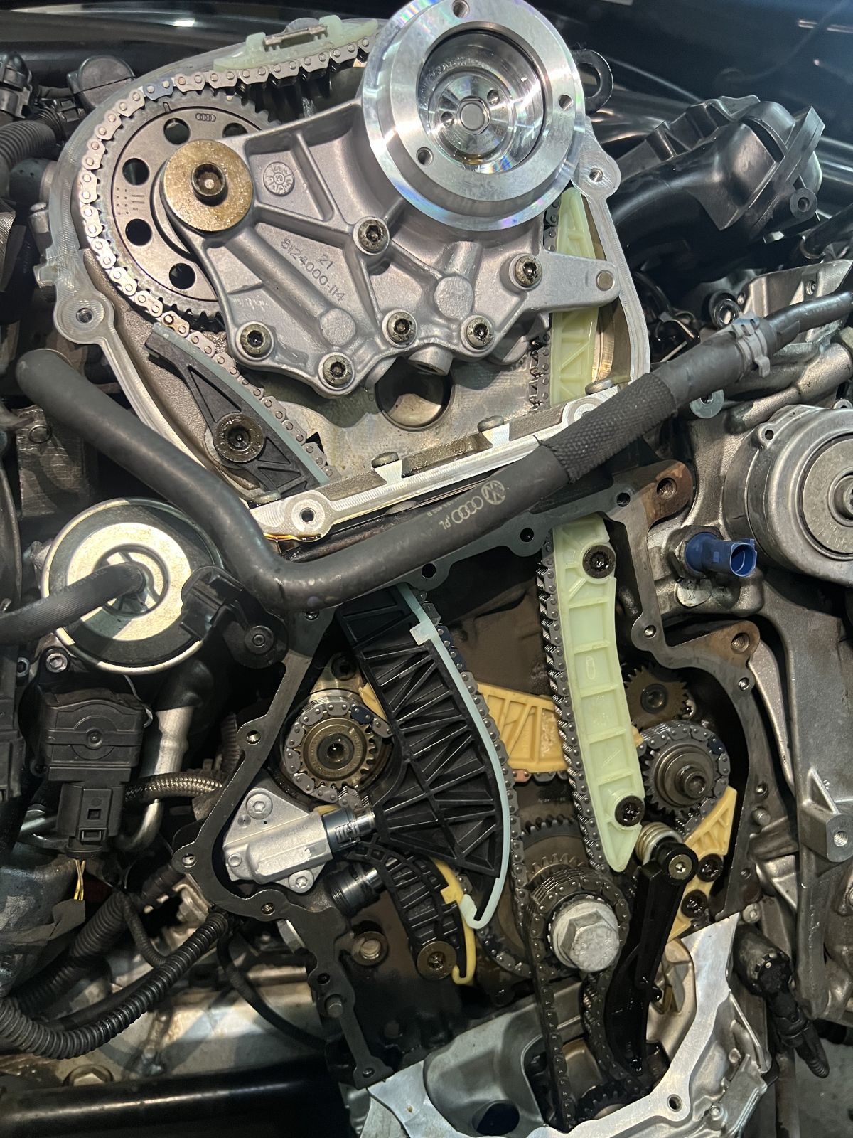 Audi 2.0T Timing Chain Replacement step 2 at TOP CONCEPT auto repair shop Philadelphia PA