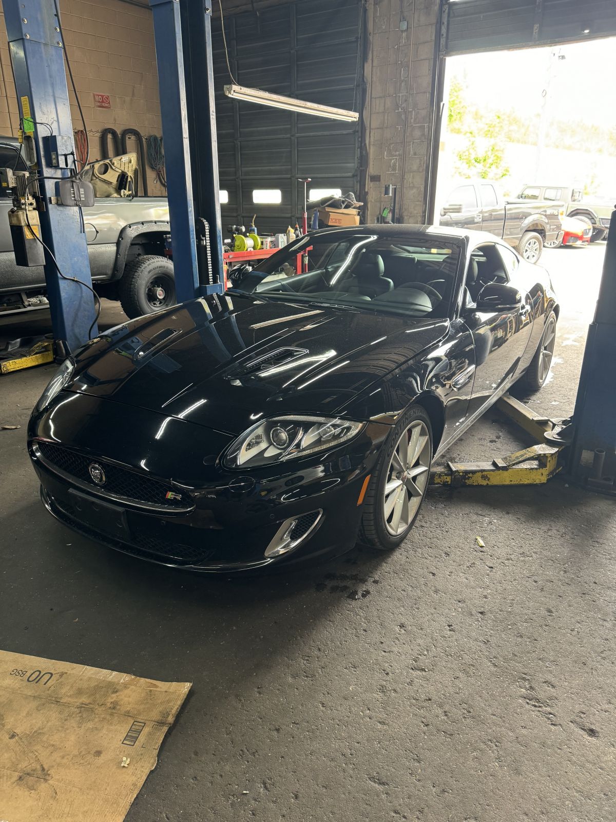 Jaguar XKR Black Intake Service step 1 at TOP CONCEPT auto repair shop Philadelphia PA