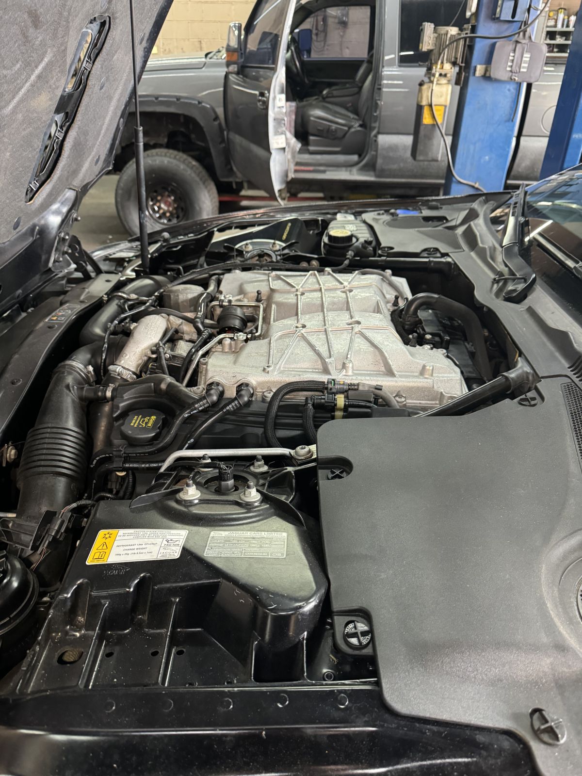 Jaguar XKR Black Intake Service step 3 at TOP CONCEPT auto repair shop Philadelphia PA