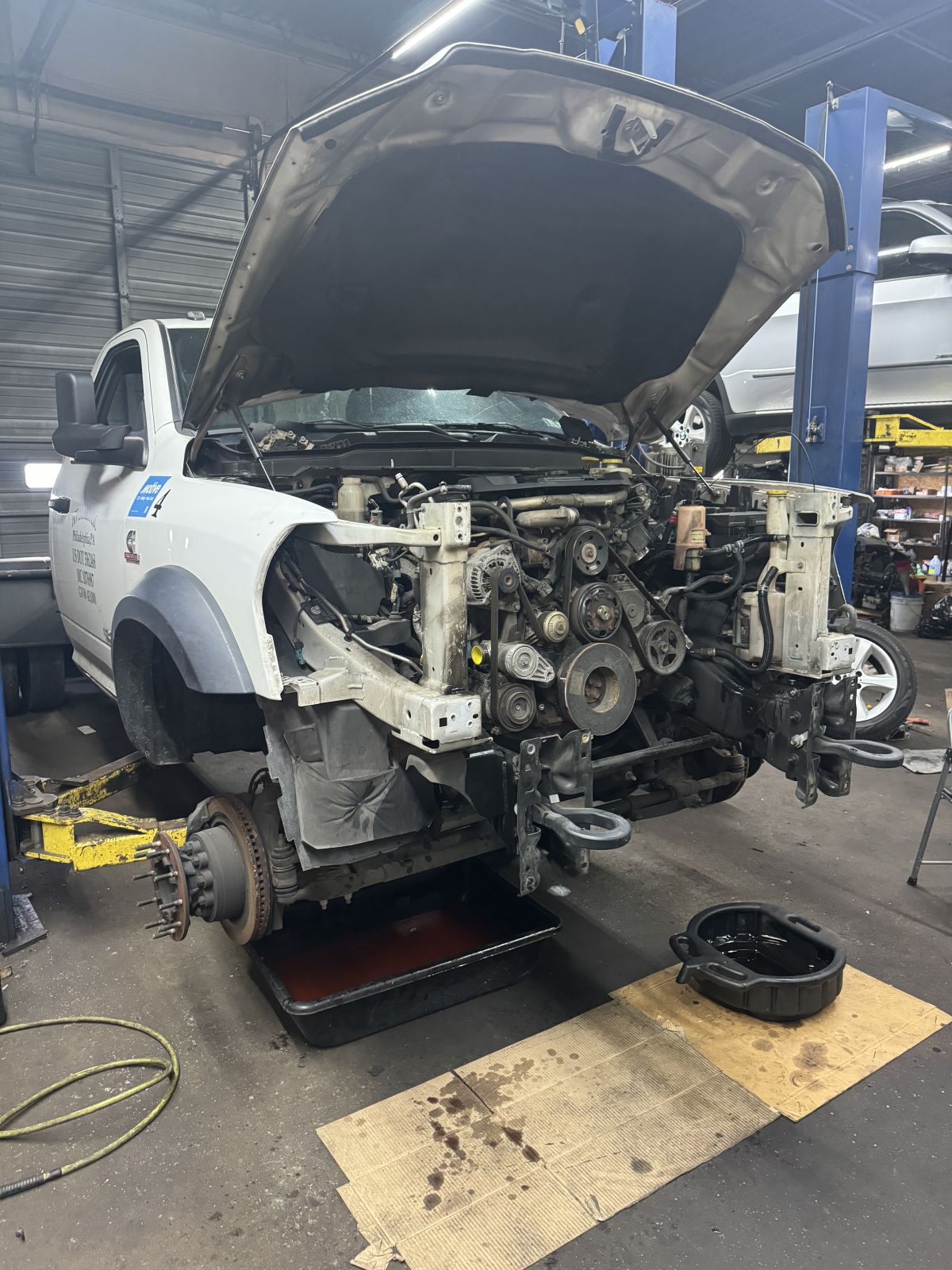 RAM 5500 White Diesel Engine Repair step 4 at TOP CONCEPT auto repair shop Philadelphia PA