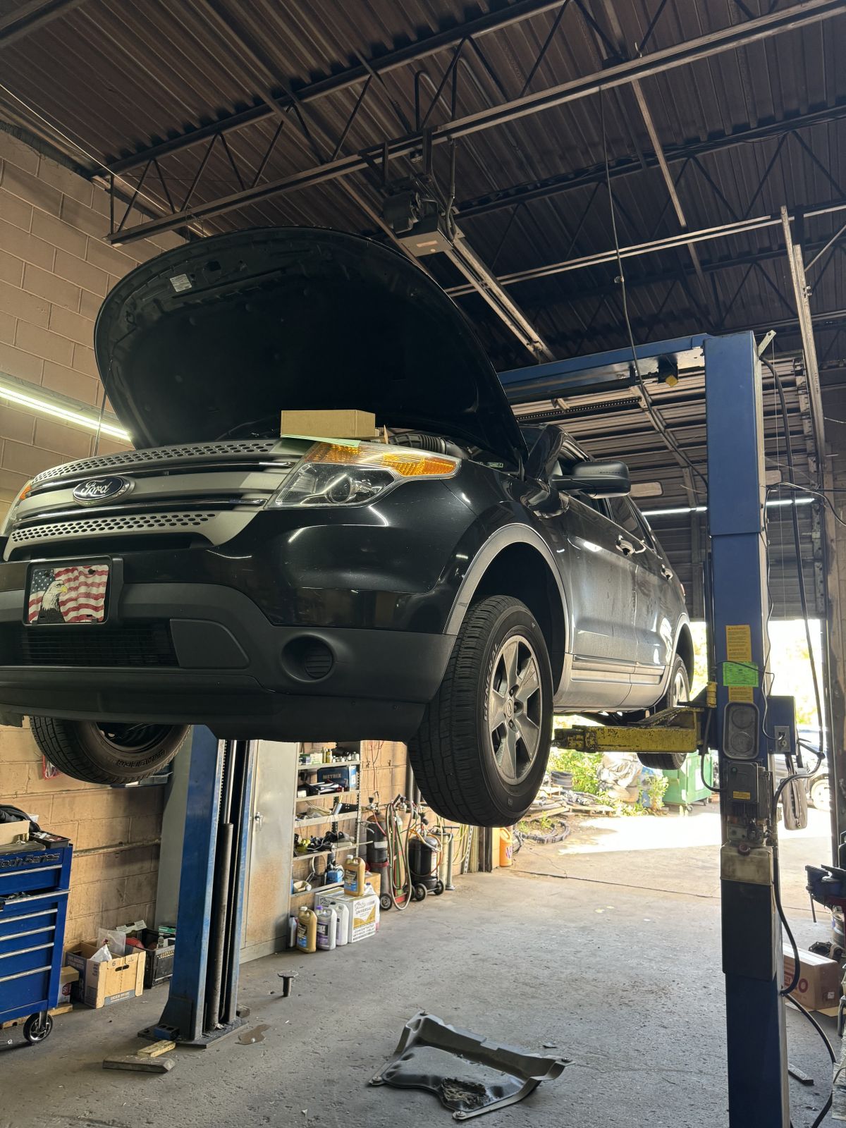 Mercedes-Benz SL55 AMG Dark Gray Supercharger Service step 4 at TOP CONCEPT auto repair shop Philadelphia PA