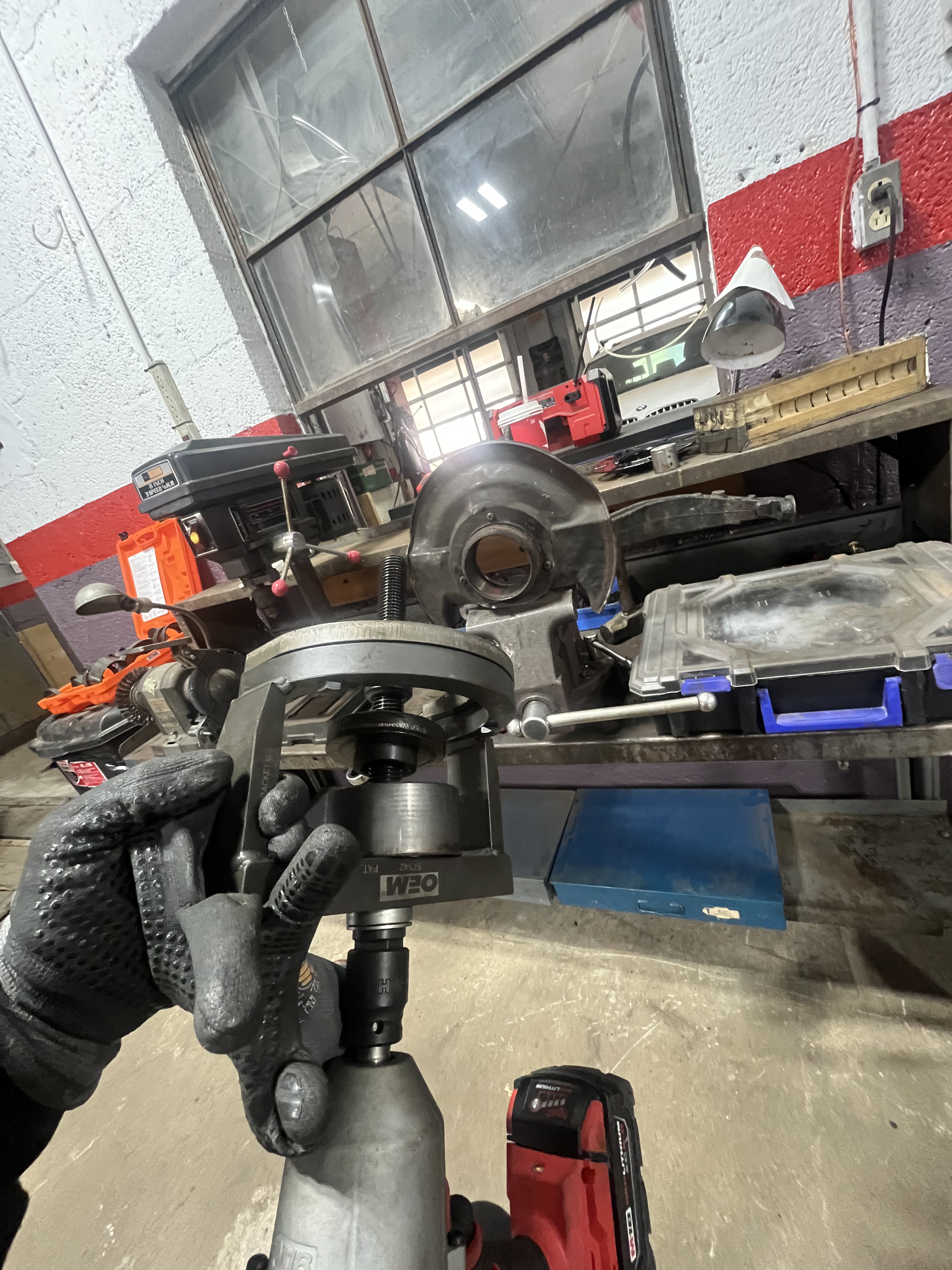 Honda Accord front bearing pressed out of knuckle for replacement